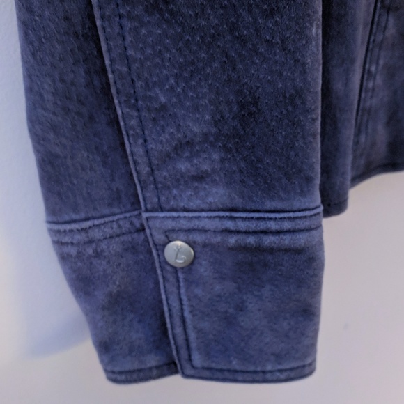 LiveA Little Leather Blue Suede Snap Jacket MEDIUM - Picture 4 of 5